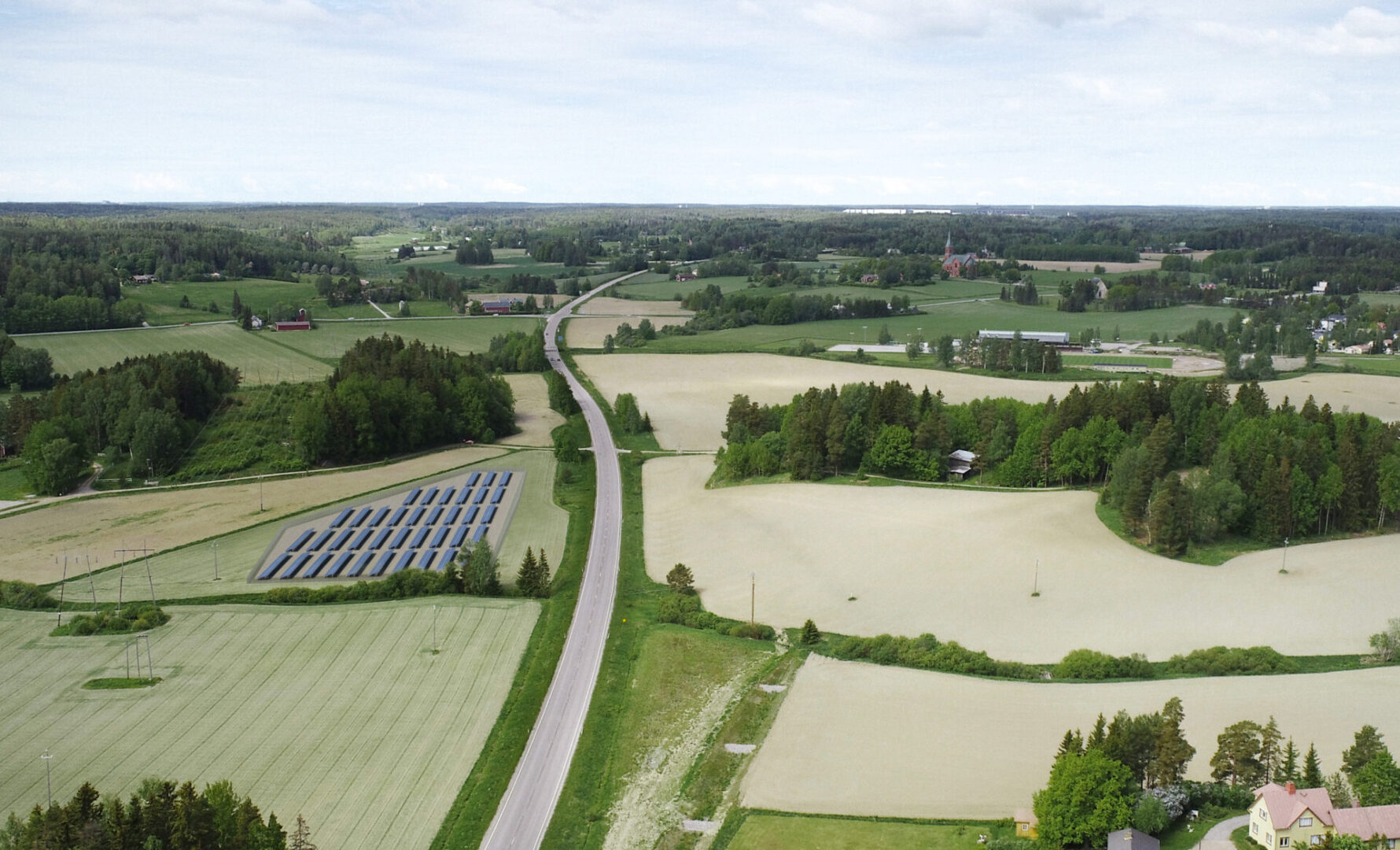 havainnekuva nikkilän aurinkovoimalasta