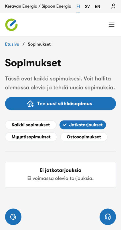 Sopimukset uudessa portaalissa